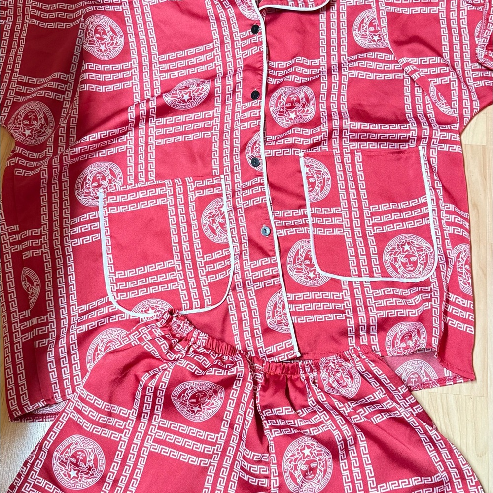 Red Patterned Men's Shirt - Picture 2 of 3